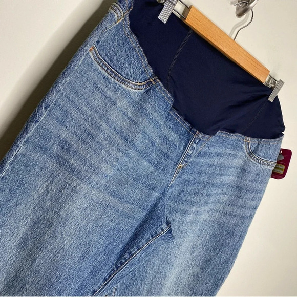 ✨NWT Isabel Maternity Medium Wash Vintage Straight Over Belly Jeans Plus Size 16 - Picture 4 of 12